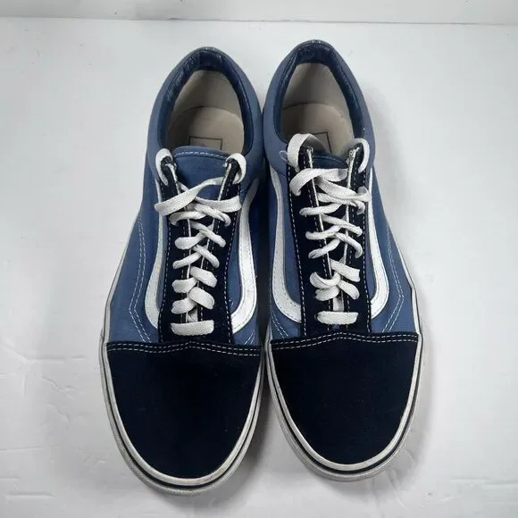 Vans Old Skool Two Tone Blue Lace Up Athletic Skateboard Shoes Men's Size 8.5 - Picture 6 of 8